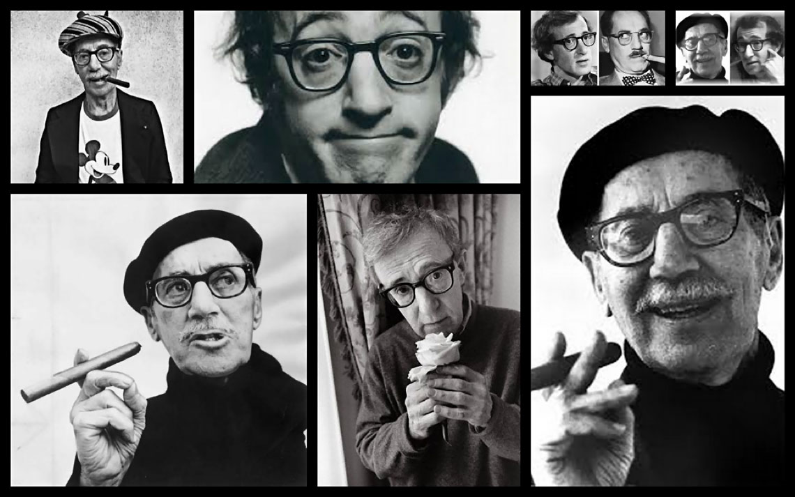 Groucho Marx y Woody Allen. Ídolos, esos seres terrenales. Collage de MoonMagazine.
